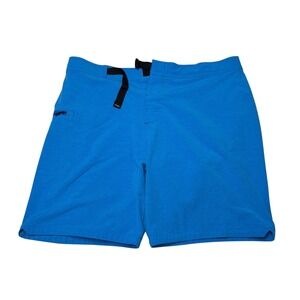 Prana Mens Board Shorts Blue Size 35X8 Swim Trunks Cinch Waist Zipper Pocket